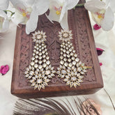 Vriksham Elegant Golden Touch Long Statement & Floral CZ Danglers Earrings-G20147